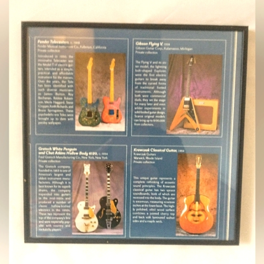 History of the Guitar Print - Framed w/ Glass